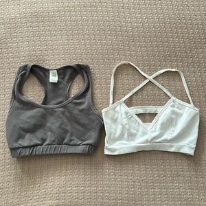 2 Soul Flower Organic Cotton Racerback & Strappy Bralette Festival Hippie Yoga
